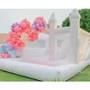 Jumper PVC Jumper Inflável Casado de Bounce Branco Branco com Slide e Ball Pit Spining Bouncy Castle Castelo Pink Bouncer House Moonwalk para