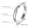 Anneaux pour femmes 3mm mince acier inoxydable bague de fiançailles élégantes Lady AAA CZ Pierre Bandes de bijoux