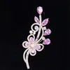 Plant vine broches pins voor vrouwen 2021 luxe bruiloft merk sieraden corsage pak pin mode bruids zirconia bloem broche