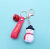 Jul Smycken Tecknad Key Ring Kids Santa Claus Xmas Tree Stocking Present Sock Snowman Shape Söt Bag Leksaker Charm Pendants Party Gifts Keychain