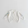 Куртки 2022 Летний рукав Вышитые кардиган Пальто Кондиционер Рубашка Солнцезащитная Защита Чистый хлопок Лонг вязаный