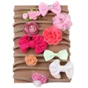 10 pcs crianças meninas cabelo grampo floral arco pérola princesa headband toddler bebê menina elástico bowknot estojo de estilo fresco