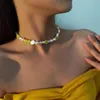 S Diezi Koreanisch unregelmäßige Imitation Perlhoker für Frauen süße süße Mädchen Gesicht Perlen Halskette Schmuck 4731579