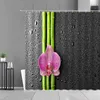 Green Bamboo Plants Leaf Shower Curtains Zen Stone Flower Landscape For Home Bathroom Decor Waterproof Curtain Background Cloth 211116