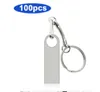 100 ADET Metal USB Flash Sürücüler USB2.0 Kalem Sürücü 1 GB 2 GB 4 GB 8 GB 16 GB 32 GB Pendrive Disk UDISK Ücretsiz Baskı Logosu