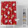 Merry Christmas Shower Curtains Santa Claus Bathroom Curtain Fabric Waterproof Polyester Xmas Bathroom Curtain with Hooks 211116