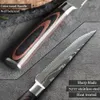 Xituo Steak lnife مجموعة eamascus نمط الفولاذ المقاوم للصدأ مسنن lnife لحوم البقر cleaver multiprose cetlery table lnife261h