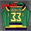 Nikivip Maillot de hockey Mighty Ducks Movie pour jeunes enfants # 33 Greg Goldberg # 96 Charlie Conway # 99 Adam Banks # 66 Gordon Bombay Maillots cousus Blanc