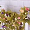 Rural style small Rose Artificial Ivy Leaves Flower Vine Home Decor Party Wedding Decoration Mariage Fake Plants10 PC/Lot