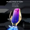 Chargeur sans fil de voiture d'origine R9 Glow automatique 10W pour iPhone 11 Xiaomi 10 support de téléphone lumière Flash support de charge rapide