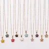 12 Farben natürliche Edelstein Stern Anhänger Halsketten Mode Halsband Charms Gold Farbe Metall Kragen Halskette für Frauen Halsschmuck