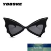 Yooske Oversize Óculos de Sol Mulheres Bat Sharp Shades Sun Óculos Rebite Grande Moldura Sunglass Personalidade Dance Party Gloces Preço de Fábrica Especialista Qualidade Mais Recente