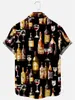Мужские повседневные рубашки, мужская винтажная свободная пляжная рубашка с принтом «Бутылка вина», рюмки, летняя Гавайская рубашка с коротким рукавом, оверсайз 6XL227x