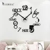 Abstract Style Silent Acrylic Large Decorative DIY Wall Clock Modern Design Living Room Home Decoration Watch Stickers 211110