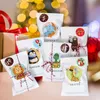 Christmas Decorations 24sets Biscuit Packing Supplies Snowman Gift Bags Xmas Stickers Kraft Paper Candy Bag Cookies Pouch