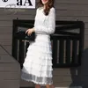 Summer Women White Lace Beach Vintage Sexy Cake Dress Sundress 210415