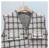 H.SA femmes pull gilet mode Plaid Chic Capes hiver chandails gland Sequin tricot ample hauts femme vêtements 210417