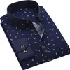 남자 셔츠 긴 소매 플로랄 인쇄 격자 무늬 패션 포켓 캐주얼 셔츠 100 % 폴리 에스터 소프트 편안한 남자 드레스 셔츠 DS375 210410