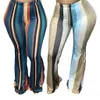 Femmes imprimé pantalon rayé taille élastique mode décontractée grande taille dames automne pantalon grande femme tendance africaine 210915