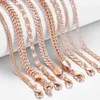 21 Styles 585 Rose Gold Bracelet for Women Men Girl Snail Curb/Weaving Link Foxtail Hammered Bismark Bead Chains 20cm CBB1A