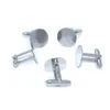 2022 Yeni Nakliye 100 adet Moda Yuvarlak Metal Kol Düğmesi Backs Cuff Link Backs Boşluklar Plaka Bulguları CFFLink 10mm 12mm 16mm