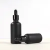 Matt Black Essential Oil Dropper Flaskor 5-100 ml Glaspipettbehållare för E-vätska