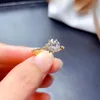 Cluster Rings MeiBaPJ 1 D Color Moissanite Diamond Simple Flower Ring For Women 925 Sterling Silver Fine Wedding Jewelry