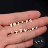 1Pcs Stainless Steel Mini Stud Earrings Heart Star Moon Cross Butterfly Snake Helix Cartilage Tragus Lobe Ear Piercing Jewelry