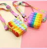 Pop Bag Fidget Girls Push Bubbles Squeeze Toys Silicone Key Purse Shoulder Bags Strawberry Pineapple Backpack for christmas Gifts