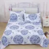 Blauw-wit porselein beddengoed trendy huishoudelijke laken getrouwd feestelijke matras bedspread met kussensloop F0199 210420