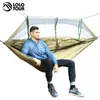 1-2 Person Outdoor Mosquito Net Parachute Hammock Camping Hanging Sleeping Bed Swing Portable Double Chair Hamac Army Green SH190924