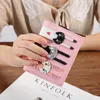 Neue Koreanische Version PU brieftasche Leder Nette 3 Cartoon Katzen Kurze Zwei Falten Zipper Geldbörse Kupplung Casual Geldbörsen