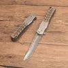 Fast Leverad Flipper Folding Kniv VG10 Damascus Steel TANTO POINT BLADE G10 + Rostfritt stålplåthandtag Kullager Fickknivar