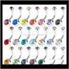 Bell D0180 9 Mix Colors Style Belly Button Ring Navel Rings Body Piercing Jewelry Dangle Accessories Fashion Charm Cmjeg Da21O