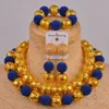 Orecchini Collana Set di bigiotteria arancione Perla simulata Matrimonio nigeriano Set di perline africane per le donne FZZ53