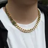 Stainless Steel Gold Cuban Link Chain Necklace Silver Mens Necklaces Hip Hop Jewelry 8 10 12mm261G