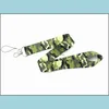 Bandjes Charms Mobiele telefoons Accessoires Camouflage Cartoon Lanyard Badgehouder Sleutels Nekhouders Autosleutel Id-kaart Mobiele telefoon voor mannen Drop De