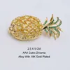 Red Trees Brand High Quality AAA Cubic Zirconia Pineapple Brooches For Women Brooch Drop Sweater Coat Accessories