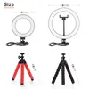 Tripods Pography Bendable-Tripod voor mobiele telefoonhouder Accessoires met ringlampje Licht Tripod Smartphone Camera Selfie Stick Loga22