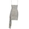 Ocsstrade BodyCon платье Высокое качество блесток серебро летние женщины сексуальные спагетти ремешок ночной клуб Party ES 210527