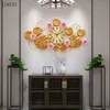 Väggklockor Vardagsrum Creative Chinese Bedroom Mute Inside Leaf Lotus Dekoration Klocka 210414