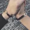 Bracciali accoppiati di fascino Accoppiamento a mano manette regolabili braccialetto per uomini donne coppia regalo gioielli di San Valentino