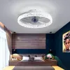 Modern Simple Ceiling Fan Transparent Crystal Decorative LED Remote Control Lighting Bedroom Lamp Free Delivery Fans