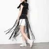 Black Tassel Vest voor Dames Patchwork Metal Rivet Streetwear Casual Vests Vrouwelijke Mode Kleding Stijl 210524