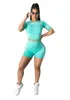 夏の女性のトラックスーツショートアウトフィットファッションカジュアルプリントTシャツショーツ2ピースセットスポーツウェアレディースジョギングスーツプラスサイズ