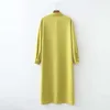 Women Spring Oversized Shirt Dress Za Long Sleeve Pleated Asymmetric Loose Dresses Woman Button Up Vintage Midi Dress 210602