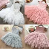 Summer Toddler Girls Lace Cake Dress Kids Sleeveless Floral Mesh Wedding Dresses Children Clothing For Baby Girls 3 to 8 Years 55 Y2