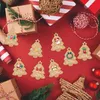 Juldekorationer 48/96PCS DIY Kraft Taggar Glada etiketter Presentförpackning Papper Häng Santa Claus Cards Xmas Party Supply