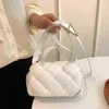 Bolso de mano cuadrado tejido para mujer, bandolera de hombro de marca de lujo, de cuero PU de alta calidad, 2022