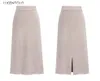 Lugentolo женская элегантная юбка, пикантная тонкая модная осенне-зимняя однотонная повседневная простая женская длинная уютная юбка большого размера